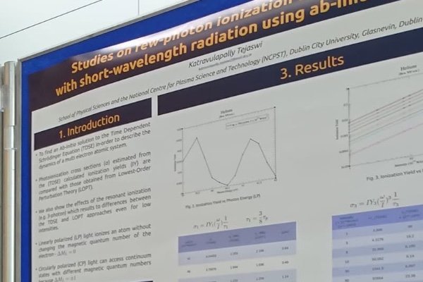 Conference poster: studies on few-photon ionization of helium with short-wavelength radiation, NCPST, Dublin City University